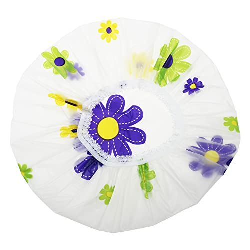 LJY 13 Pieces Assorted Shower Caps Elastic Waterproof Plastic Bathing Salon Hair Cap Lady Salon Hat