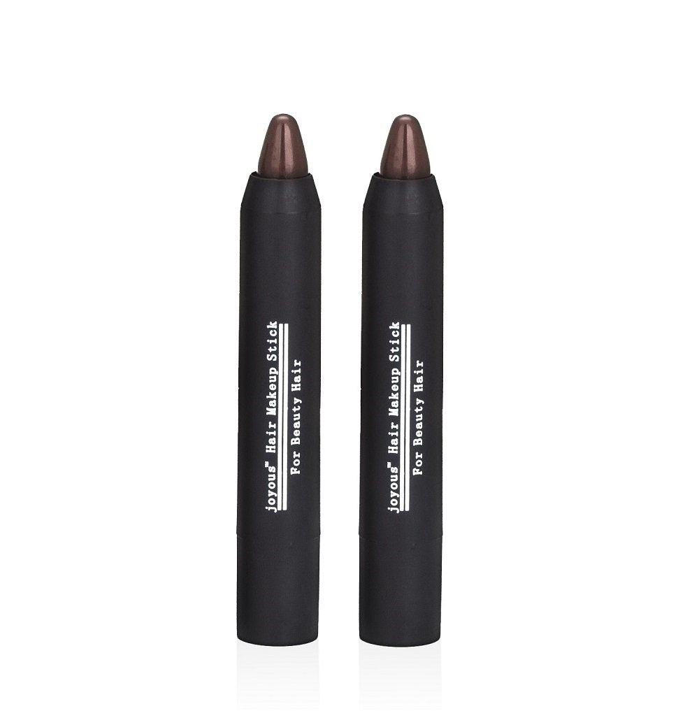 Professional Hair Chalk Temporary Hair Dye Non-toxic Hair Color Crayon Cover White Hair Color Patch (2packs-coffee-coffee)