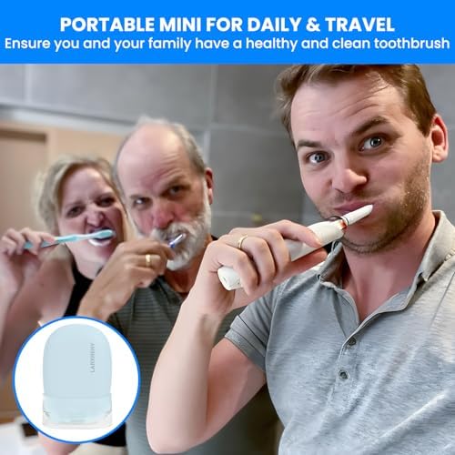 Toothbrush Cleaner Case - Toothbrush Covers with Holder - Portable & Rechargeable Travel Home Toothbrushes Cleaner Case - Fits All Manual or Electric ToothBrushes(Blue)