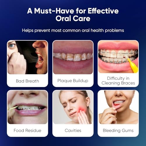MySmile LP211 Cordless Water Flossers, Portable Rechargeable Oral Irrigator for Teeth Cleaning, 5 Cleaning Modes, IPX7 Waterproof, 8 Replacement Tips and a Storage Pouch (Midnight Black)