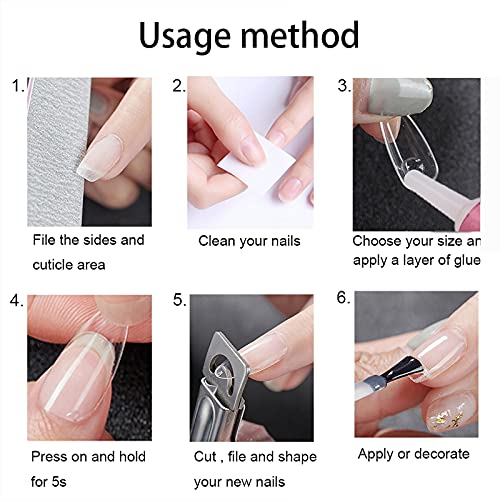 100PCS Acrylic Nail Tips Adhesive Super Bond Long Lasting Glue for DIY Nail Art, 2g/Bottle
