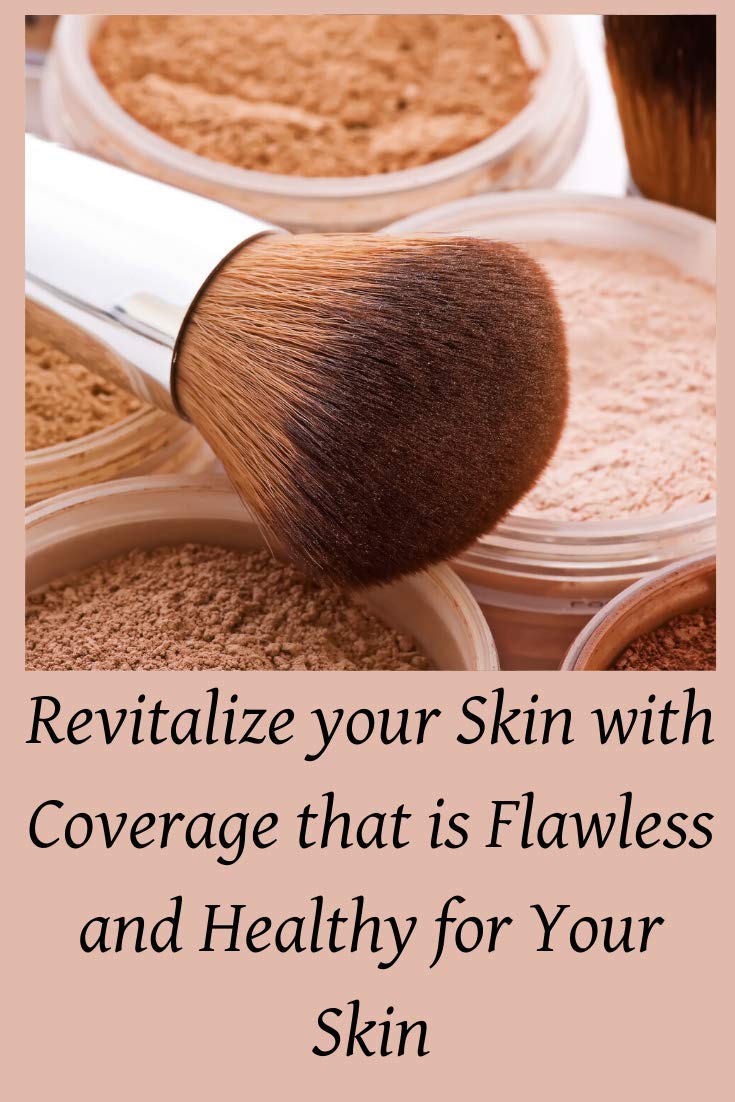 Mineral Face Powder Makeup. Natural Full Coverage Loose Foundation with Vitamin and Green Tea. Made in USA
