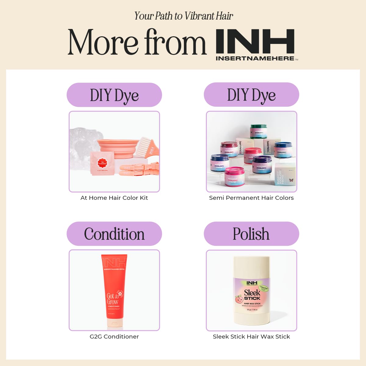 INH Semi Permanent Hair Color | Color Depositing Conditioner | Dark Blue Hair Dye | No Bleach No Peroxide Temporary Royal Sapphire Tint for Women, Men | Vegan, Sulfate & Ammonia Free, Ready to Use 6oz