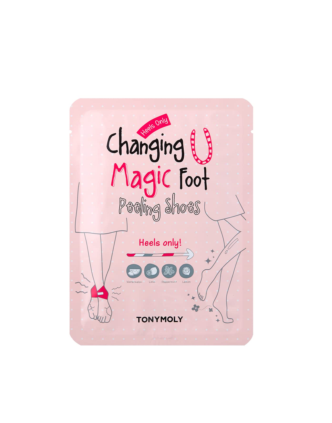TONYMOLY Changing U Magic Foot Peeling Shoes, Exfoliating Foot Mask for Dry, Cracked Heels & Callus Removal, Baby Soft Feet Spa Treatment at Home, 1 Pair