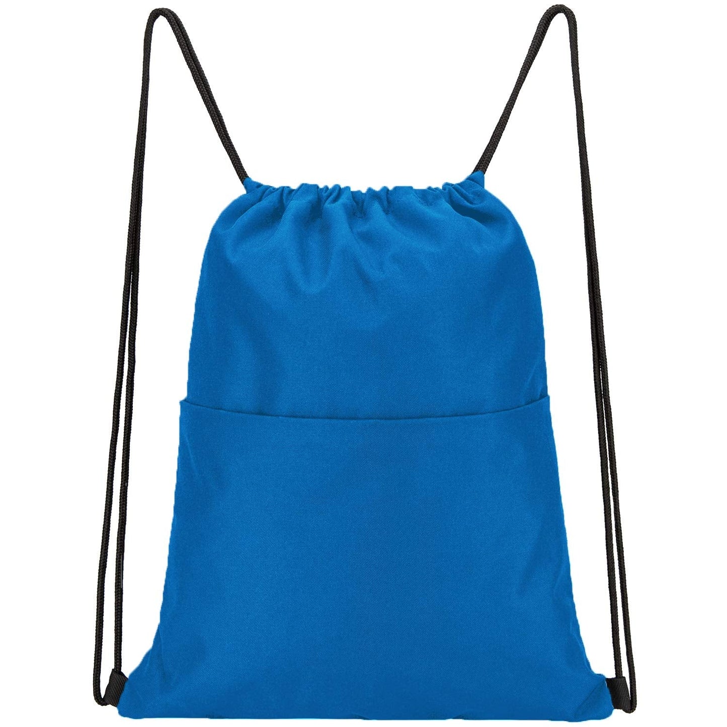 Vorspack Drawstring Backpack Water Resistant String Bag Sports Sackpack Gym Sack with Side Pocket for Men Women - Blue