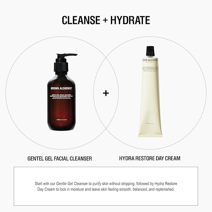 Grown Alchemist Gentle Gel Facial Cleanser (200ml) Natural Face Wash. Hydrating Bergamot & Rosebud Exfoliating with Willow Bark, a Salicylic Acid Alternative.
