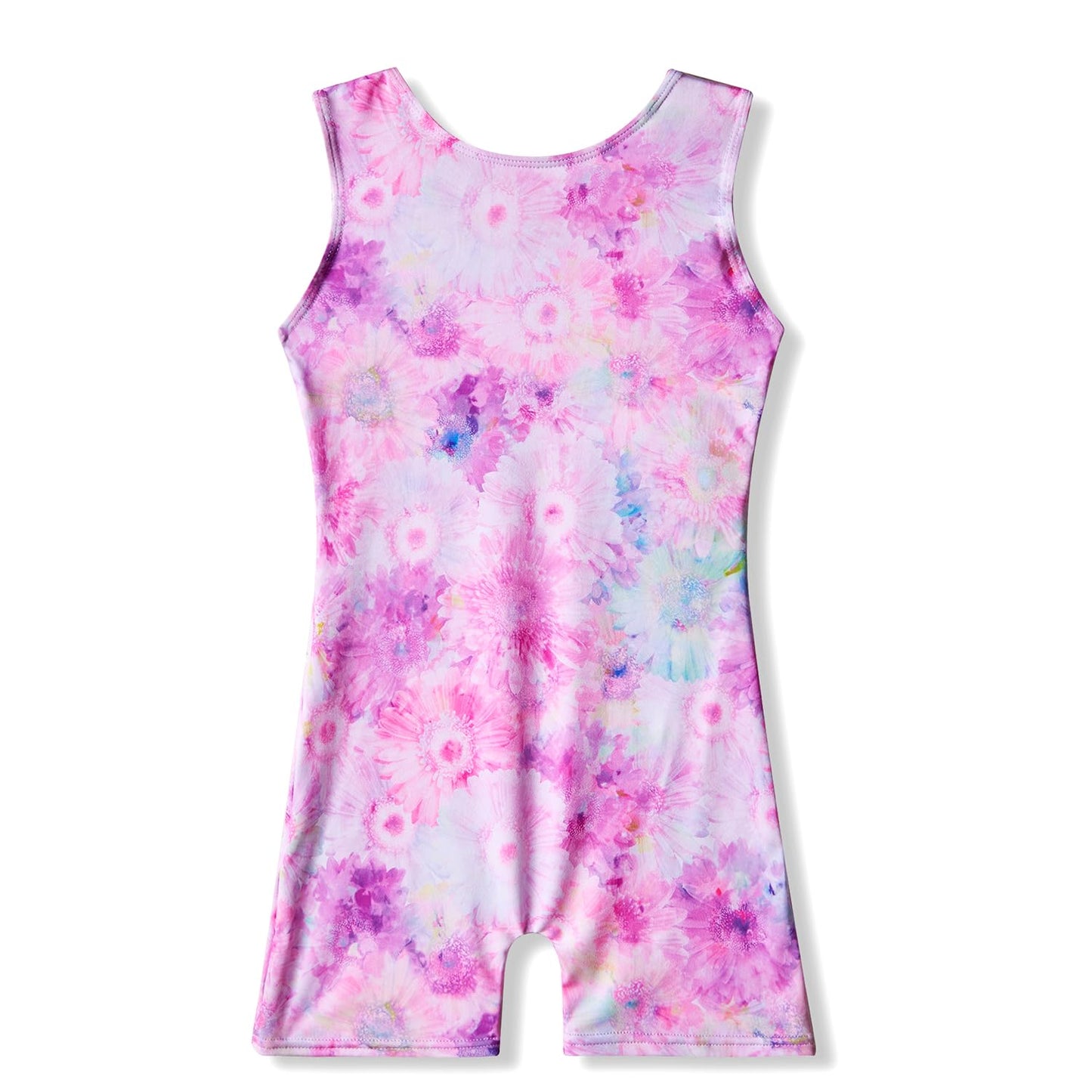 MYQFF Gymnastics Leotards for Girls Tumbling Unitards Biketards Gymnastics Clothes Purple Floral 2t 3t Sleeveless