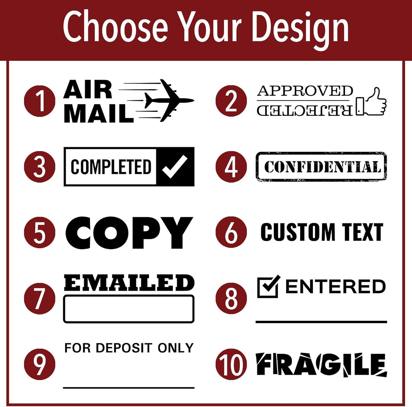 Approved/Rejected Office Stamp | 4 Different Sizes | 20 Designs | Multiple Color Options | Perfect for Quick Validation of Office Documents (Approved/Rejected, Medium)