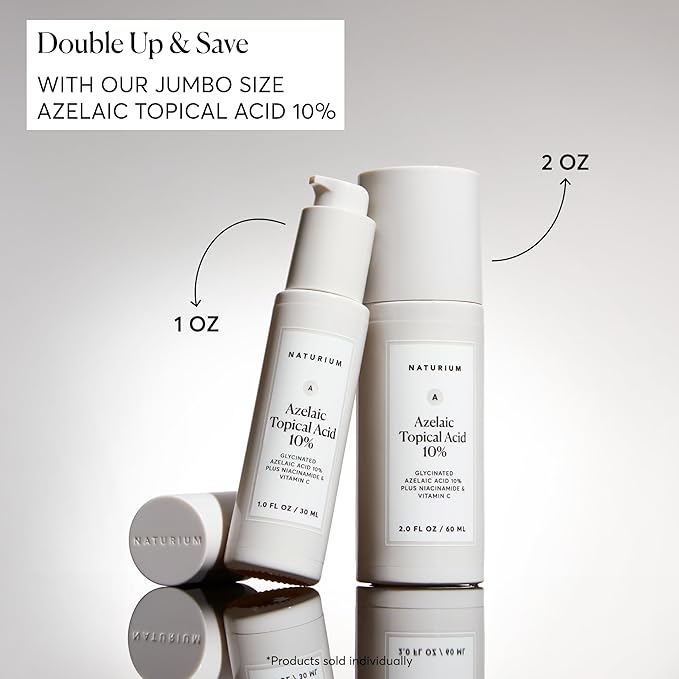 Naturium Azelaic Topical Acid 10% Jumbo, Face & Skin Care Beauty Treatment with Niacinamide & Vitamin C, 2 oz