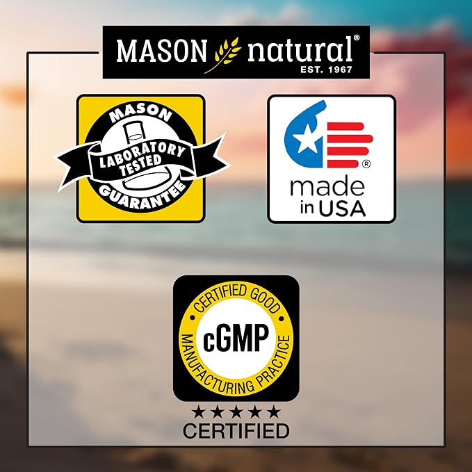 MASON NATURAL Vitamin B-Complex with Vitamin C - Healthy Heart and Nervous System, Improves Immune Function and Energy Metabolism, 100 Capsules