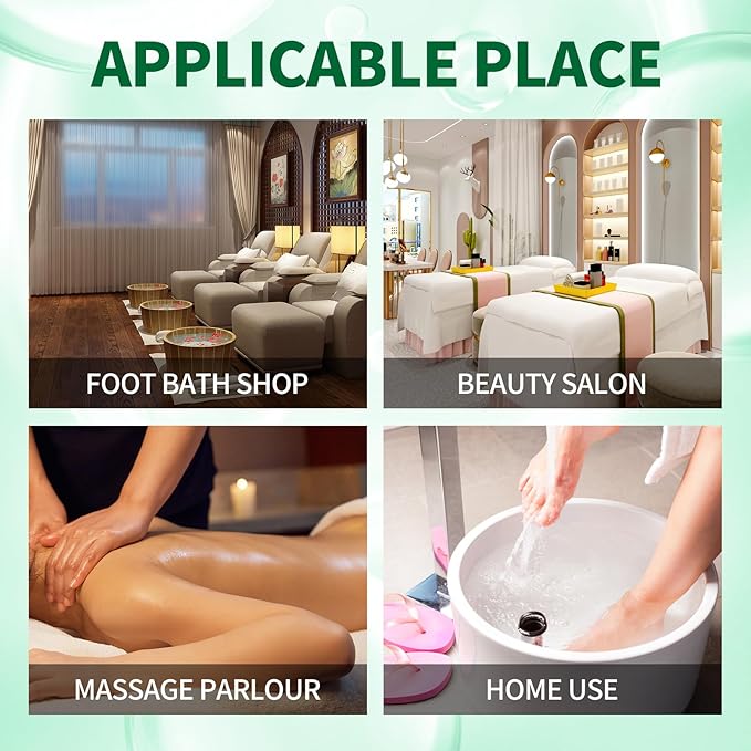 Pedicure Kit Foot Soak Set: Bubble Salt, Sugar Scrub, Massage Mask, Massage Lotion in a Box, 4 Step Foot Spa Kit for Dry Feet, Softens Calluses(3 Set Cucumber)