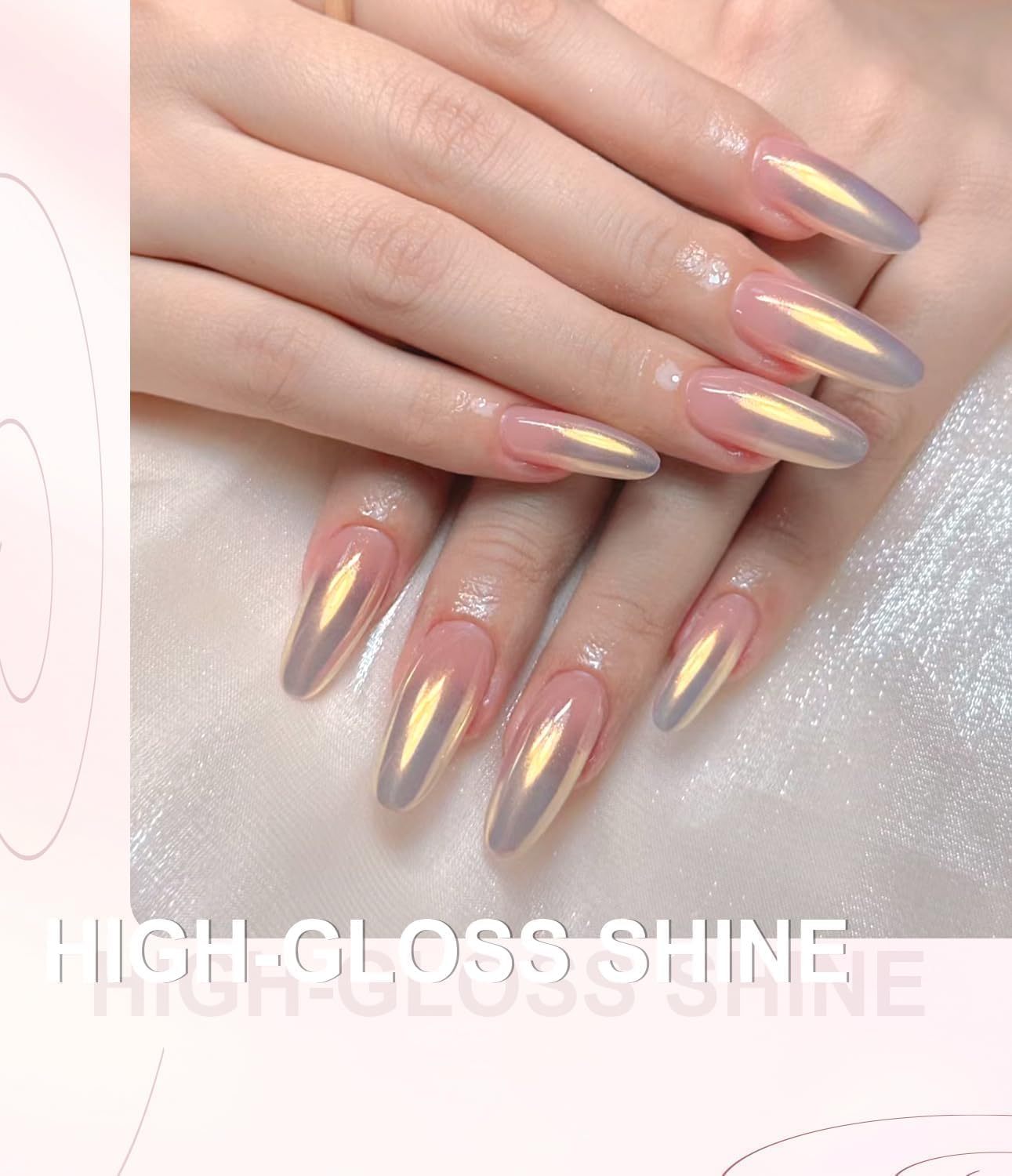 Pearl White Chrome Nail Powder: 2Pcs Iridescent Aurora Mermaid Chrome Powder Pearl Dust Kit for Gel Polish Nail Art Decoration