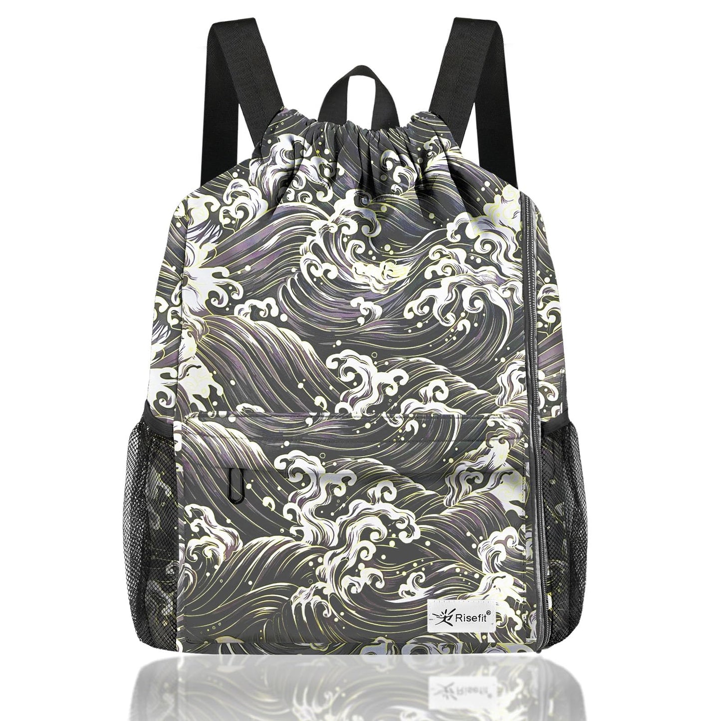 Risefit Waterproof Drawstring Bag, Gym Bag Sackpack Sports Beach Backpack for Men Women