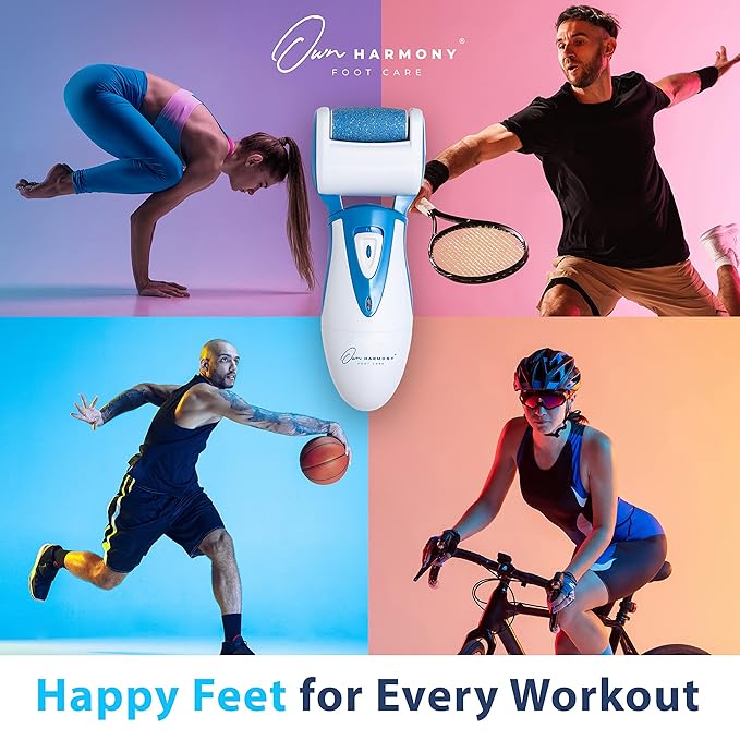 Electric Callus Remover: Own Harmony Professional Pedicure Tools Foot Care for Women, Rechargeable Foot Scrubber, CR900 Electronic Feet File Pedi Sander Best for Hard Cracked Dry Dead Skin, 3 Rollers