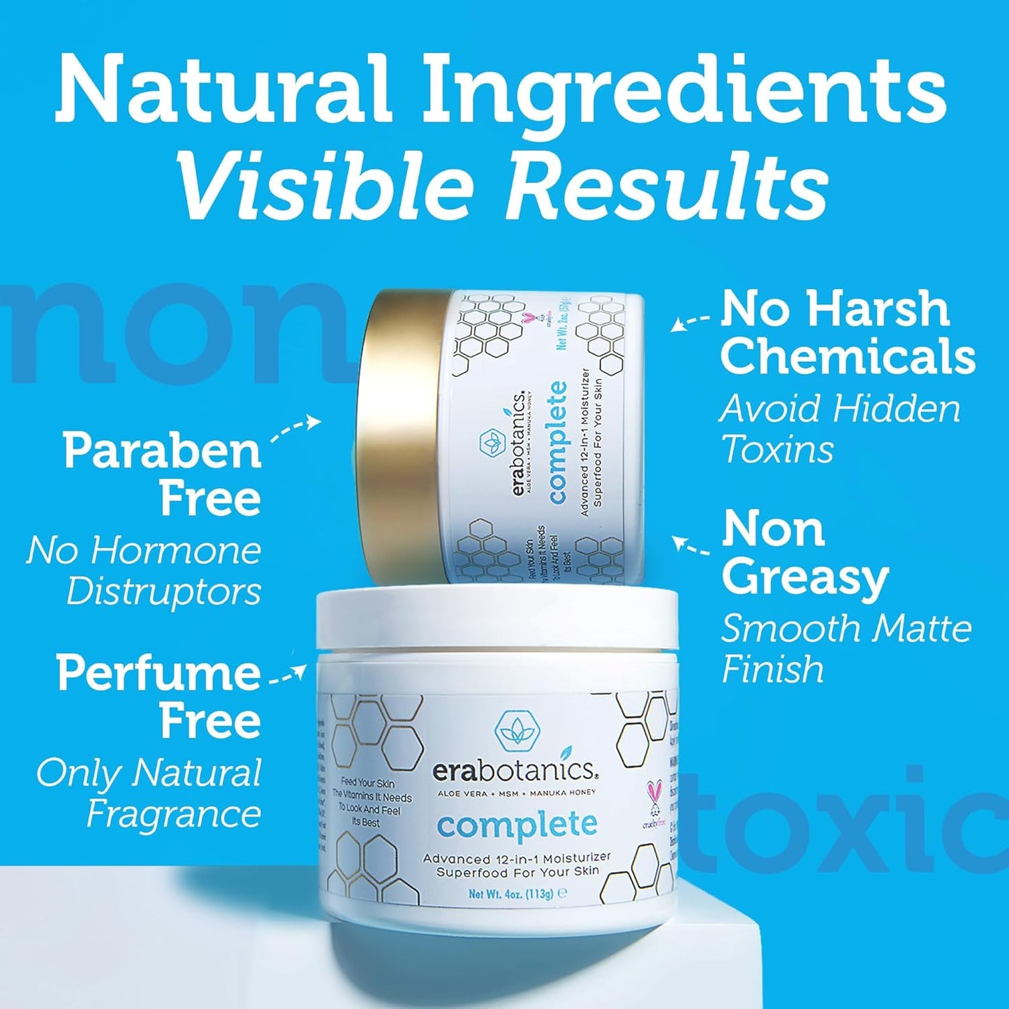 Era Organics Face Moisturizer Cream - Advanced 12-In-1 Rejuvenating Formula With Superfood Complex Manuka Honey, Hyaluronic Acid, Hemp Oil - Anti Aging Wrinkle Defense For Women or Men - 2oz