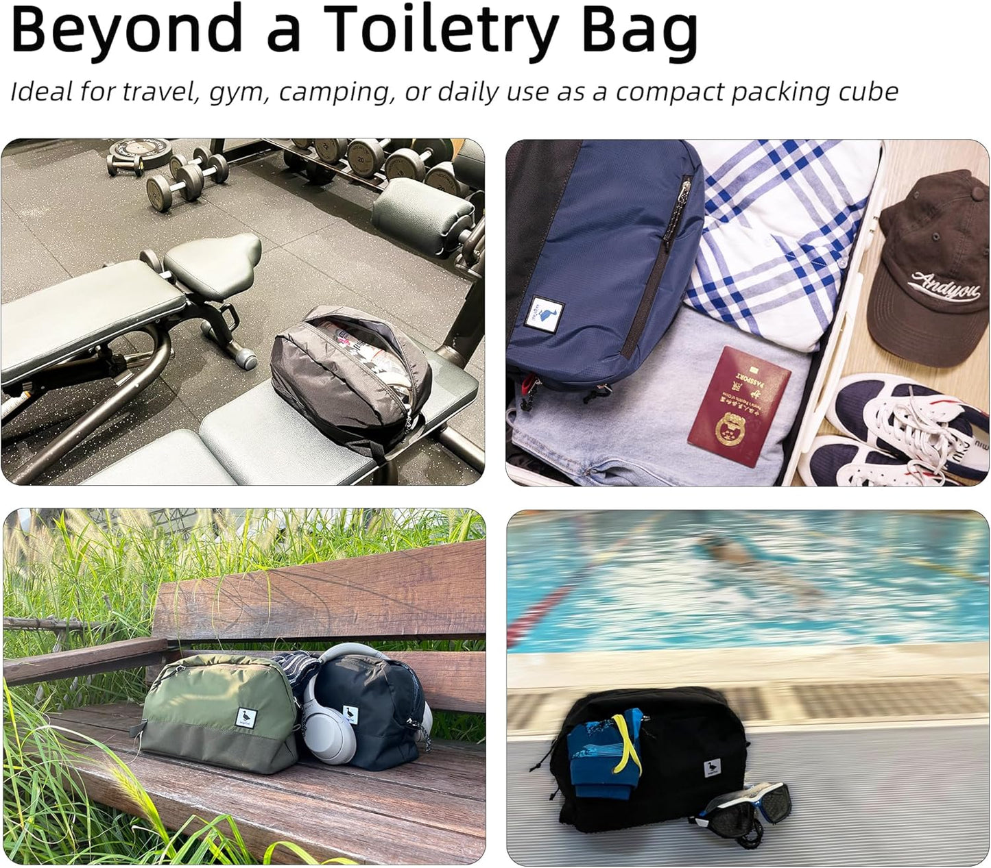 Travel Toiletry Bag 8L for Women, Large Packing Cube with Waterproof TPU Wet/Dry Compartment (02 Valkyrie Red)