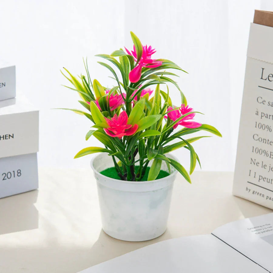 Mini Artificial Flower Bonsai Vase