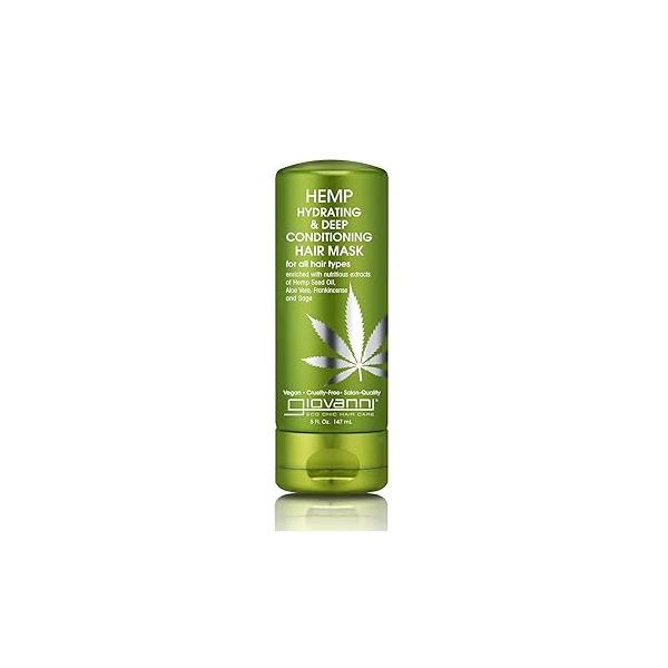 GIOVANNI Hemp Hydrating Deep Conditioning Hair Mask - Conditioner for Dry, Seed Oil, Aloe Vera, & Frankincense, Helps Moisturize Revitalize Damaged 5 oz, (1 Pack)