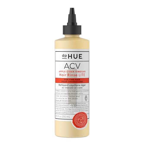 dpHUE Apple Cider Vinegar Hair Rinse Lite, 8.5 oz - Shampoo Alternative, Scalp Cleanser & Post Workout Rinse - Won’t Weigh Fine Hair Down - Removes Buildup & Sweat