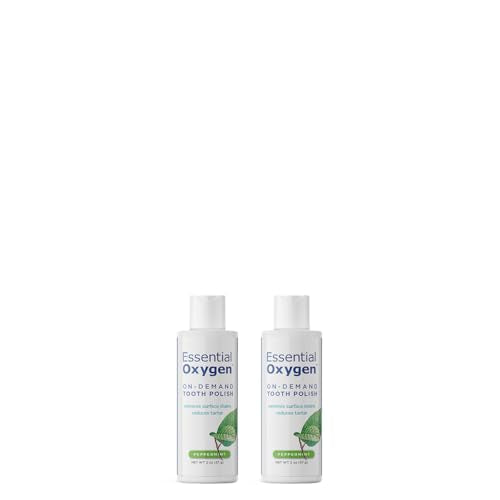 Essential Oxygen BR On-Demand Tooth Polish, Peppermint, White, 2 Ounce, Pack of 2