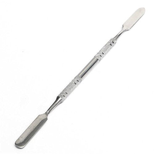 Onwon Stainless Steel Professional Pro Lady Cosmetic Makeup Palette Nail Eye Shadow Mixing Makeup Palette with Spatula Tool(150x100MM)