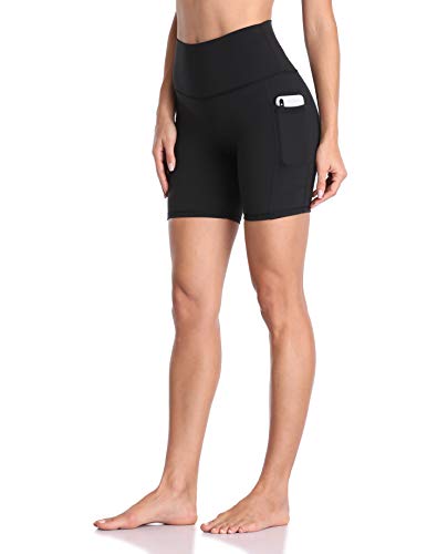 Colorfulkoala Women's High Waisted Biker Shorts with Pockets 6" Inseam Workout & Yoga Tights (XS, Deep Grey Splinter Camo)