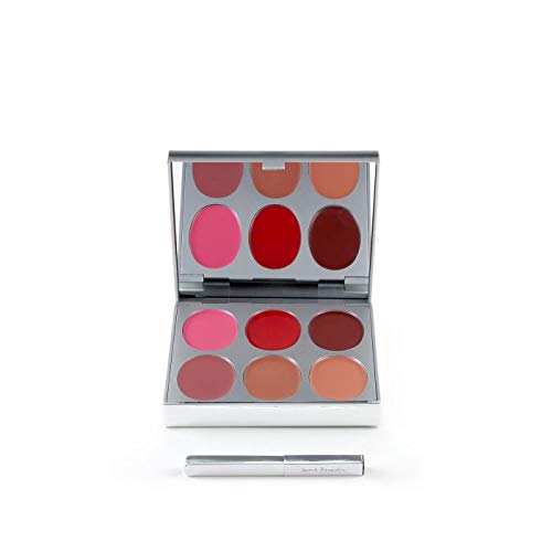 Jerome Alexander New Again Lipstick Palette & Retractable Brush, 6 Hot-Poured, Buildable & Blendable Smooth Matte Shades (Sumptuous Shades)