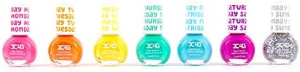 Bright Nail Polish Set for Girls & Teens - 7 Vibrant, Non-Toxic, Kid-Safe Colors for Every Day of the Week - Ideal Gift for Ages 8+ - Perfect for Parties & Play - Fun DIY Manicure Kit by Make It Real