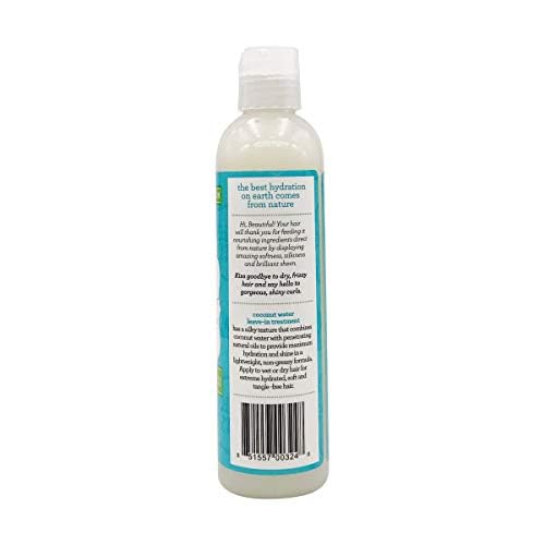 Camille Rose Coconut Water Leave in Conditioner, Concentrated Hair Detangler Treatment for Maximum Hydration and Shiny, Silky, Soft Strands, 8 oz