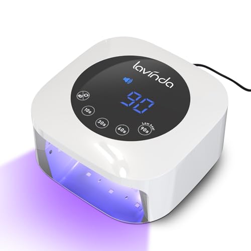 Lavinda UV Light for Nails, 54W LED Nail Lamp for Acrylic Gel Polish Nail with Large LCD Display, Professional UV Nail Light Fast Curing Lamp Nail Dryer with 4 Timers for Women Girl Mom