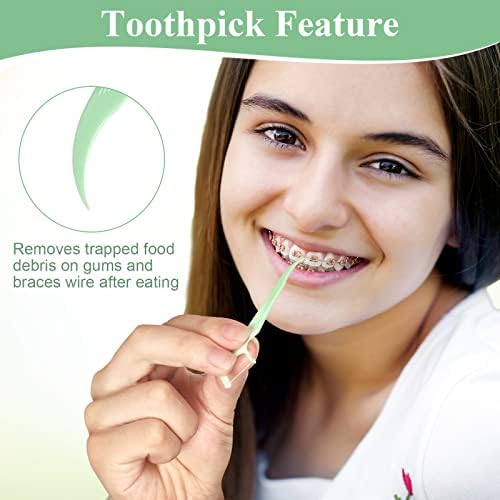500 Count Orthodontic Flossers for Braces with Floss Dispenser, Braces Flossers for Adults & Kids, Floss Picks for Braces Fits Under Arch Wire, No Break & No Shred Floss, 100 Count Bag (Pack of 5)