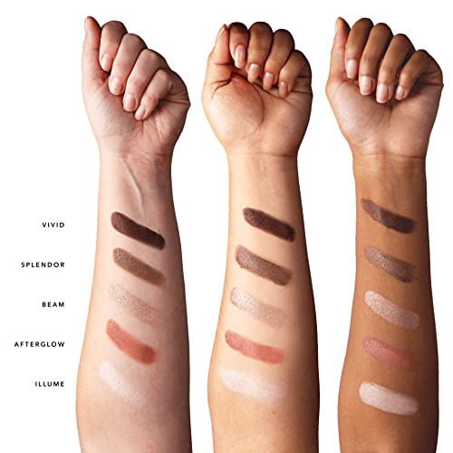 100% PURE Pretty Naked II Makeup Palette All in One Compact 3 Eyeshadow, Blush, Face Highlighter, Fruit Pigmented Natural Nude, Rose, Smokey Neutral for All Skin Types - Vegan (Nude to Smokey Tones)
