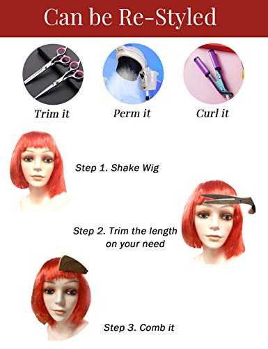 9 Pieces Short Bob Hair Wigs Candy Colored Costume Cosplay Wigs Daily Party Hairpiece for Women Girls - Bachelorette Party Decorations, Favors, Supplies