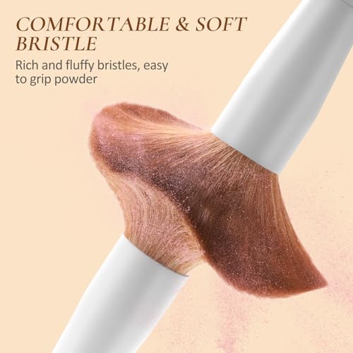 Makeup Brushes With Case 20PCs Professional Makeup Brush Set, Foundation Powder Eyeshadow Brush Set Eyebrow Concealer Contour Travel Brushes Kit with Holder & 2 Powder Puff-White