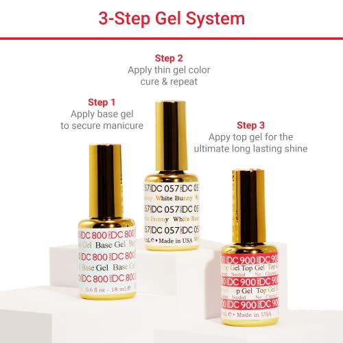 DND DC Gel Polish Set, Pink Collection, UV/LED Gel Polish and Air Dry Nail Lacquer, Matching Chip-Free Polish Duo, 013 Brilliant Pink, 0.5 Fl Oz