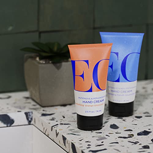 EO Hand Cream, 2.5 Ounce (Pack of 2), Orange Blossom and Vanilla, Organic Plant-Based, Moisturizer for Dry Skin