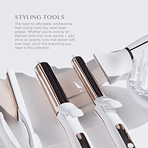 Kristin Ess Hair 1 1/4" Titanium Curling Iron for Beach Waves + Curls for Medium and Long Hair, Smoothing + Frizz Control, Dual Voltage, Auto Shut-Off