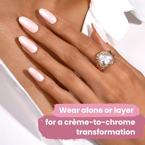 LONDONTOWN Nail Polish/Topper - Chrome Glaze - Enhanced Color Long Lasting Top Nail Coat Gel-free Shine Nail Look, 0.4 oz