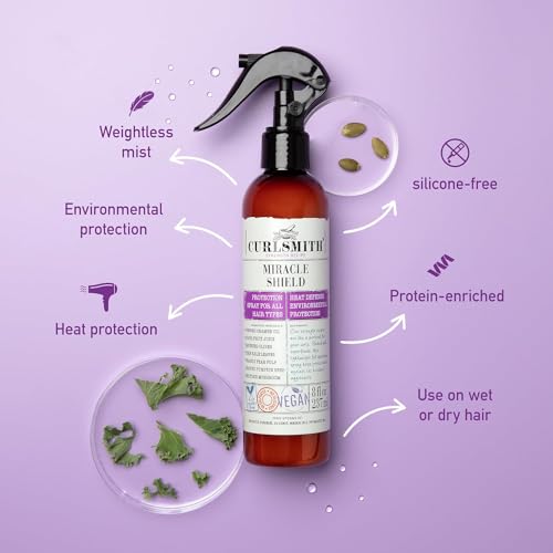 CURLSMITH - Miracle Shield, Protein-Rich Hair Protection Spray for All Curl and Hair Types (2 fl oz)