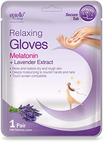 Epielle Relaxing & Nourishing Hand & Foot Masks 12 Pairs, Repair and Relax Dry Hands & Cracked Heels with Lavender Extract & Hemp, Korean Skin Care, Spa Self Care Gifts for Women, 6 Gloves & 6 Socks