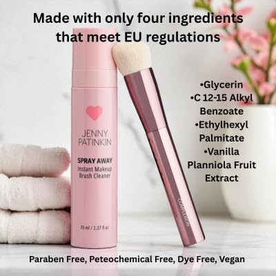 New Makeup Brush Cleaner Cleanser Spray, Quick-Drying cleaning solution for Makeup Brushes, Makeup Sponge, Powder Puff, Professional & Travel-Sized makeup sanitizing spray, 70 ml
