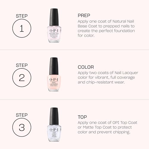 OPI Nail Lacquer Nail Polish | Opaque Dark Pink Shimmer Chip Resistant Nail Polish | Vegan, Fast Drying, Streak Free