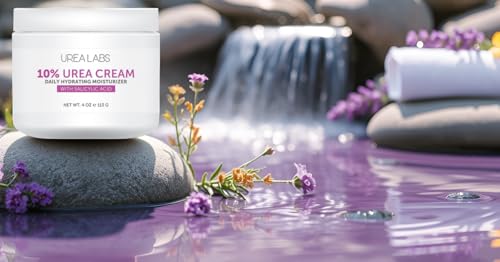 Urea Cream 10% Skin Care Moisturizer with Salicylic Acid, Aloe Vera Gel, Jojoba Oil. 150ml. Healing, Hydrating for Hand Face Foot and Body Use.
