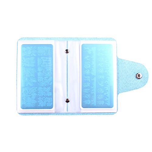 21Pcs Nail Stamp Plate Set 16Pcs Mix Design Stamping nail Art Plate + 2Nail Stamper + 2Scraper+1Pcs Case Nails Art Stamping Plate Scraper Stamper Set Leaves Flowers Nail plate V17-32