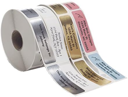 Return Address Labels - Roll of 250 Personalized Labels (Silver)