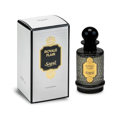 Sapil Royale Flair Unisex Eau De Parfum – Spicy Woody Oud & Amber Blend – Long-Lasting Premium Luxury Fragrance for Men & Women – Arabic Dubai Perfume – 3.38 oz