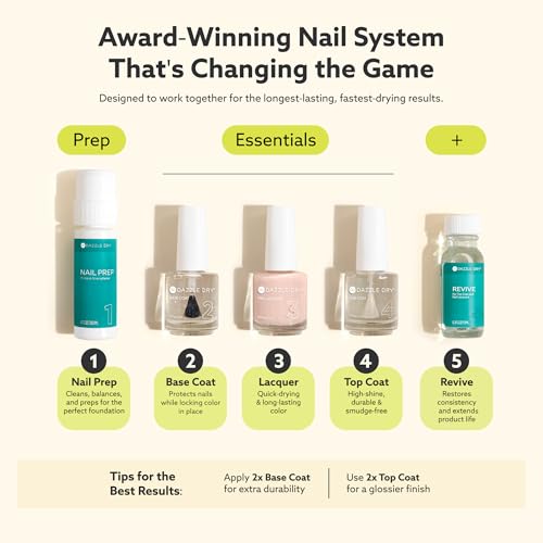 Dazzle Dry Nail Lacquer (Step 3) - Cherry Parfait - A medium bright pink with raspberry undertones. Full coverage cream. (0.5 fl oz)