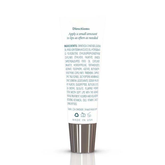 Lira Clinical BIO Lip Factor - Lip Balm SPF 15 for Soft, Full, and Supple Lips - Lip Treatment with Peptides, Vitamin C, E, Jojoba Oil, Avocado Oil - Lip Moisturizer for Dry Lips - 0.25 Ounce