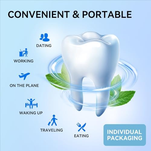 Travel Size Mouthwash – 40 Individual Packets – Dry Mouth Relief Strips with Hyaluronic Acid & Probiotics – Alcohol, Fluoride & Gluten Free – Xylitol Cavity Prevention | Travel Oral Care