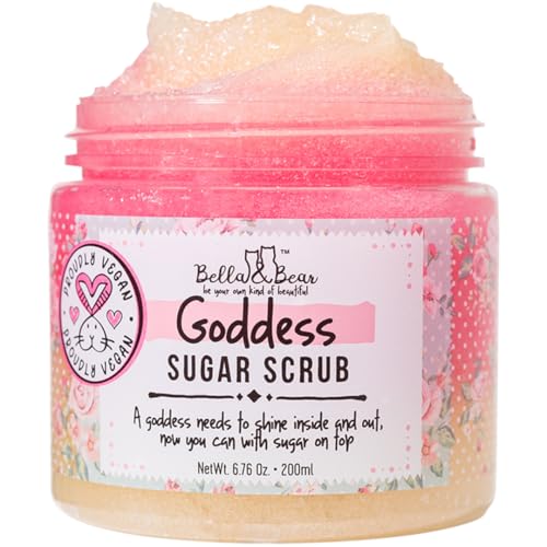 Bella & Bear Goddess MIdi Bath & Body Gift Set with Foaming Shower Gel & Bubble Bath, Body Scrub & Lip Scrub and Lip Butter - Gift - Women